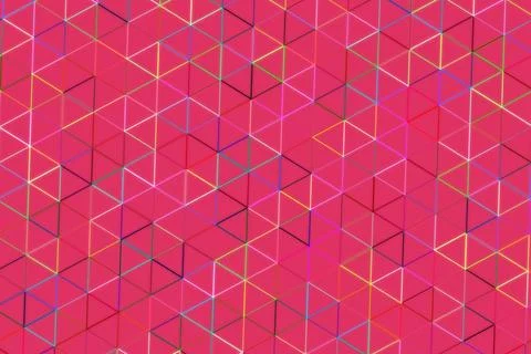 Pink geometric pattern with 3d cubes and lines Stock Illustration