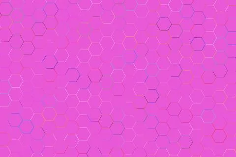 Pink geometric pattern with hexagons on colorful background イラスト素材
