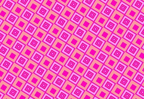 Pink Geometric Retro Square Pattern Background With Diagonal Tiles And Vibr.. 库存插图