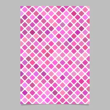 Pink geometric rounded square mosaic pattern page template Stock Illustration