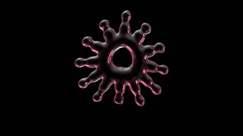 Pink Geometric Shape Rotation Animation Against Black Background Stock Footage 306970389