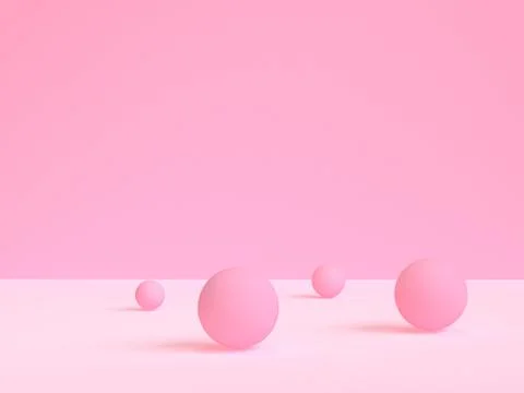 Pink geometric shape scene minimal style 3d rendering. Stock Illustration