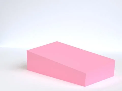 Pink geometric shape scene minimal style 3d rendering. Stock Illustration
