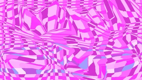 Pink geometric shapes surface background, distorted screen, loop Stockbeeldmateriaal 118438568