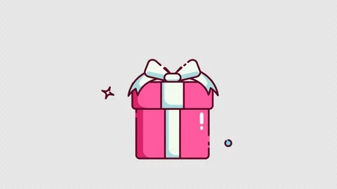 Pink Gift Animation Icon Loop Stock Footage 302248425