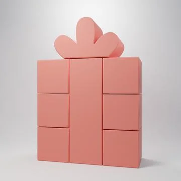 Pink Gift box icon isolated on pink background. Merry Christmas and Happy N.. Stock Illustration
