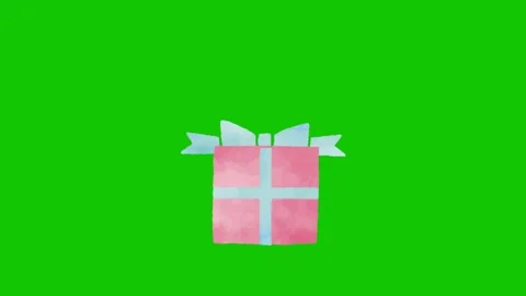 Pink Gift Box Party Chroma Key Stockbeeldmateriaal 340301136