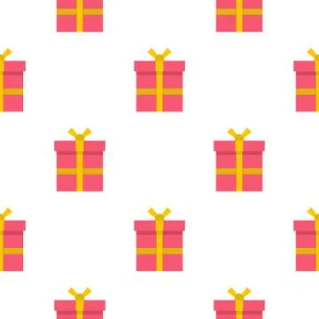 Pink gift box with pattern seamless Stock Illustration