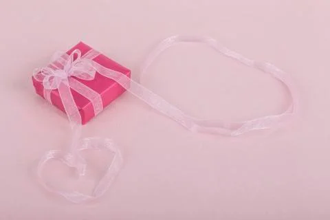 Pink gift box Stock Photos
