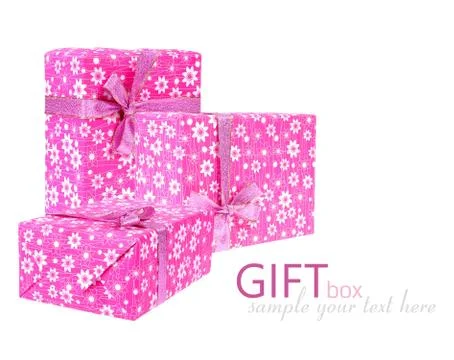 Pink gift box Stock-Fotos