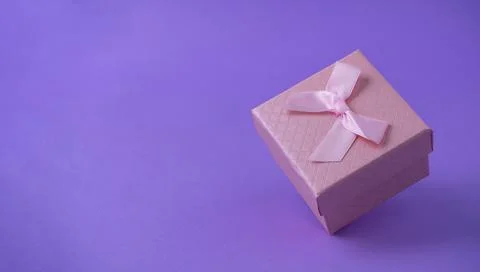 Pink gift box  Stock Photos