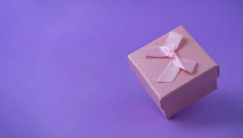 Pink gift box Stock Photos