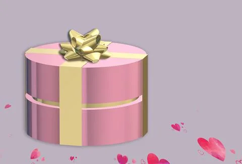 Pink gift box top view Stock Illustration