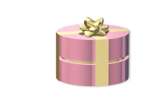 Pink gift box top view Stock Illustration
