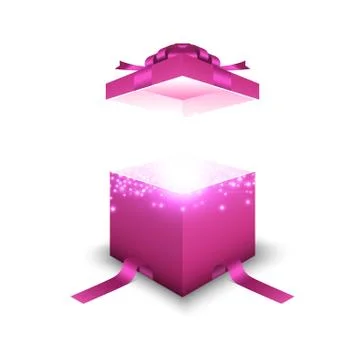 Pink gift box on white background Stock Illustration