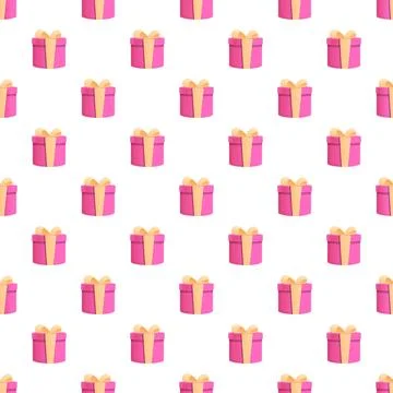 Pink gift boxes creating a seamless pattern Stock Illustration