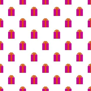 Pink gift boxes creating a seamless pattern background Stock Illustration