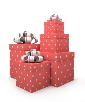 Pink gift boxes isolated on white backgroung Stock Illustration