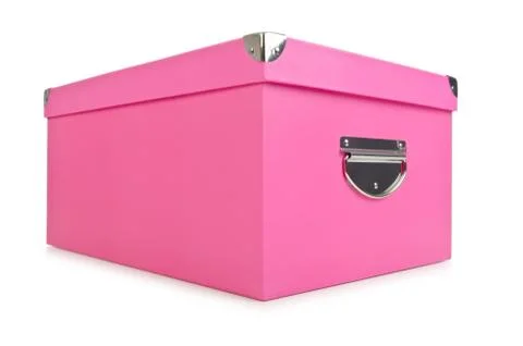 Pink giftboxes isolated on white Stock Photos