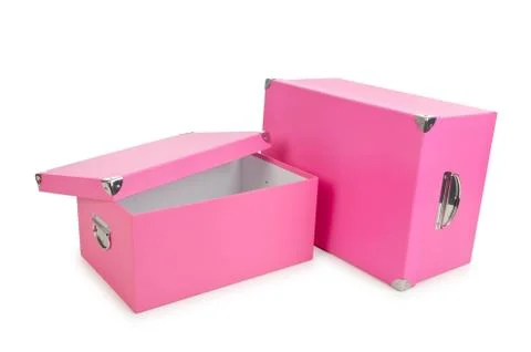 Pink giftboxes isolated on white 写真素材