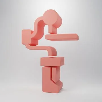Pink Gimbal stabilizer for camera icon isolated on pink background. Minimal.. Stockillustratie