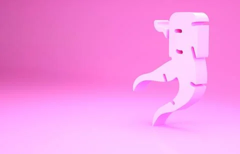 Pink Ginger root icon isolated on pink background. Minimalism concept. 3d ill Stock Illustration