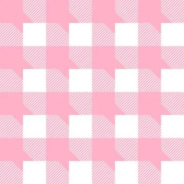 Pink gingham seamless pattern, plaid repeating, vector illustration Stock Illustration