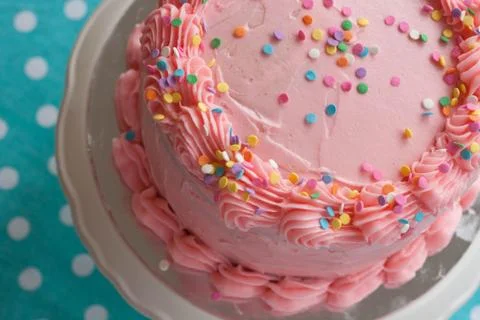 Pink girly cake Stock Photos