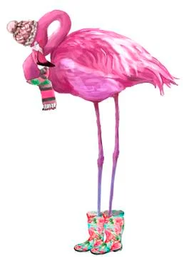 Pink glamour flamingo Stock Illustration
