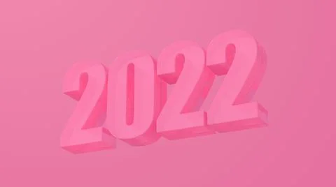 Pink glass 2022. Pink background. Abstract illustration, 3d render. Stock Illustration