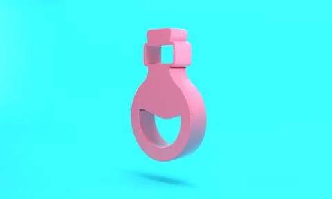 Pink Glass bottle with magic elixir icon isolated on turquoise blue backgroun Illustrazione stock