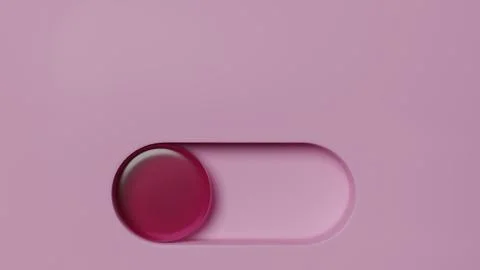 Pink Glass Toggle switch button on background. 3D rendering Stock Illustration