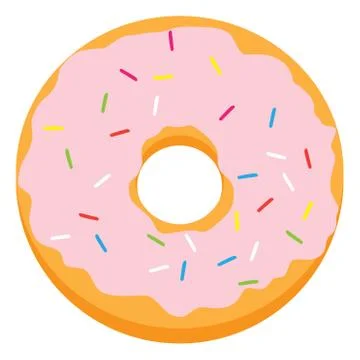 Pink glazed ring doughnut イラスト素材