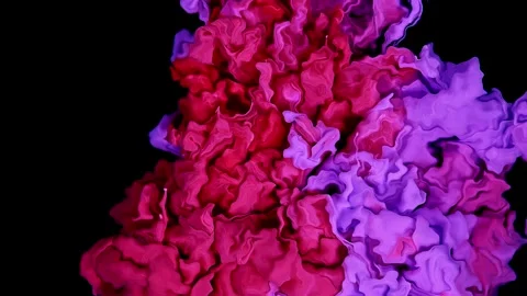 Pink Glitter fluid texture. Bright pink yellow color shimmering paint water mix Stock Footage 265311716