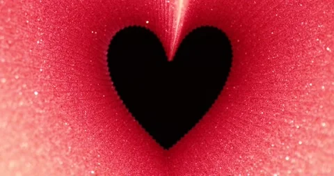 Pink glitter heart shape frame motion on black background, valentine day concept Stock Footage 156066460