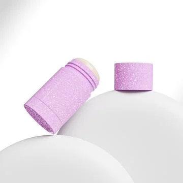 Pink Glitter sunscreen stick packaging Stock-Illustration