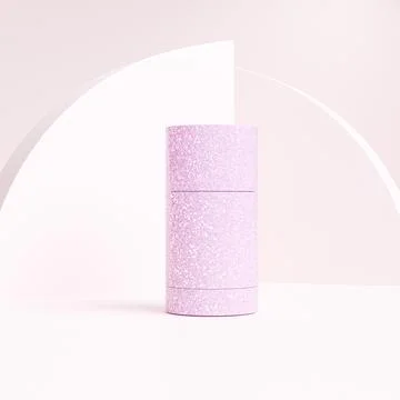 Pink Glitter sunscreen stick packaging Stock Illustration