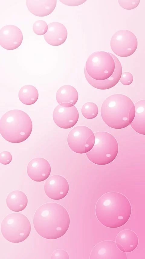 Pink Glossy Bubbles Rising Vertical Seamless Loop Animated Background For Stock Footage 344007290