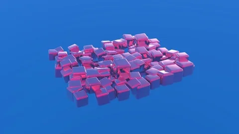 Pink glossy cubes Stockbeeldmateriaal 73540872
