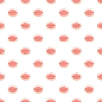 Pink glossy lips seamless pattern for beauty design Stock Illustration