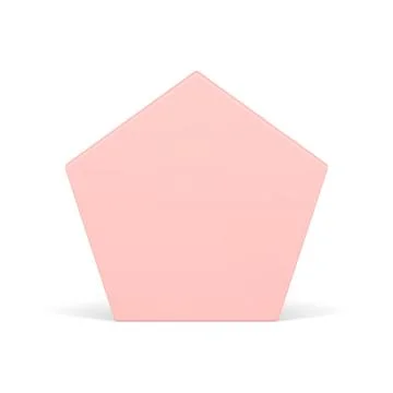 Pink glossy pentagonal vertical wall basic foundation geometric minimalist .. 库存插图