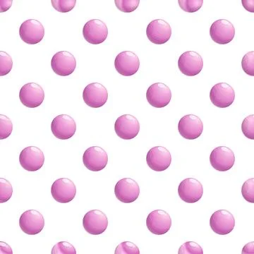 Pink glossy spheres seamless pattern background Stock Illustration