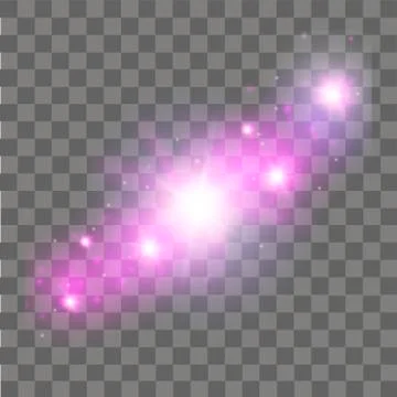 Pink glow light effect. Abstract effect of lighting flare. Vector. Stock Illustration