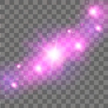 Pink glow light effect. Abstract effect of lighting flare. Vector. Stock Illustration
