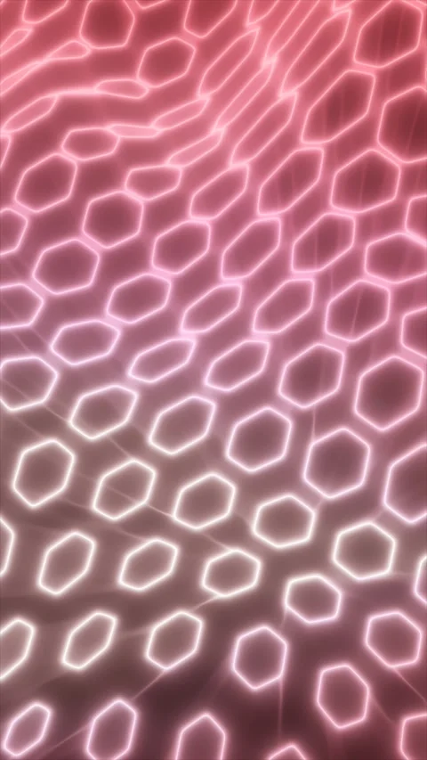 Pink glowing cellular mesh pattern with organic curved lines, resembling ab.. Stock Footage 336611989