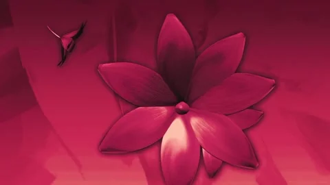 Pink Glowing Flowers Animation Loop  Video stock 236064642