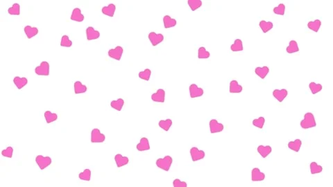 Pink glowing heart marks pattern animation on a white background Stock Footage 312645098