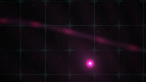 Pink Glowing Light Dot Moving Across a Dark Abstract Digital Grid Background Stock Footage 343748800