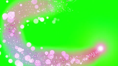 Pink glowing magic particles trail on green screen background for video editing Видео 341907382