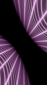 Pink glowing wireframe grids forming curved futuristic surfaces in dark spa.. Stock Illustration